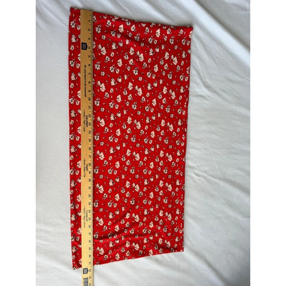 Pact Organic Cotton Infinity Scarf Red White Ditsy Floral Print OS Boho Cottage